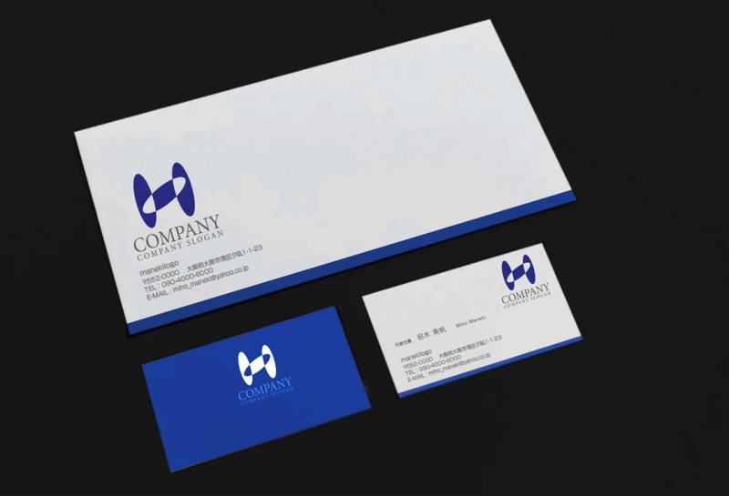 画像2: H・楕円・重なり・アルファベット・ロゴ・マークデザイン3735 (2)