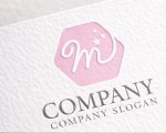 画像2: M・六角形・フリーハンド・アルファベット・ロゴ・マークデザイン5763 (2)