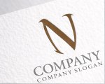 画像2: N・剣・アルファベット・ロゴ・マークデザイン5767 (2)