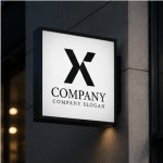 画像7: X・シンプル・かっこいい・旗・上昇・アルファベット・ロゴ・マークデザイン5816 (7)