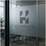 会社ロゴデザイン｜Hとビルを表現したロゴ