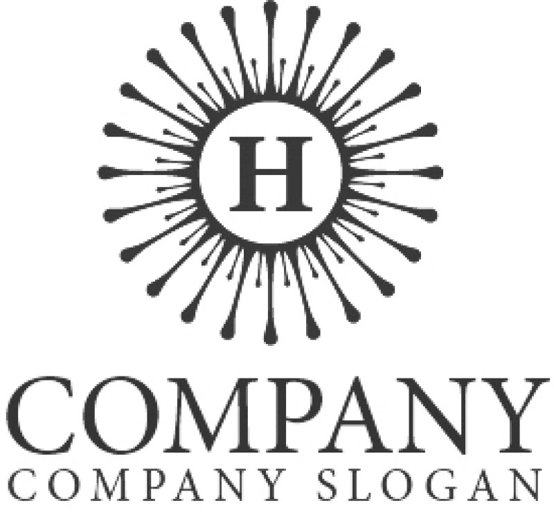 画像4: H・花火・太陽・花・アルファベットロゴ・マークデザイン1012 (4)