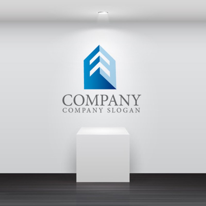 画像2: E・ビル・窓・三角・アルファベットロゴ・マークデザイン1026 (2)