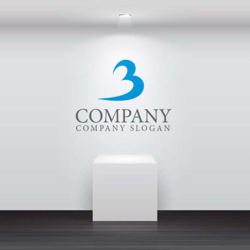 画像2: B・曲線・3・上昇・アルファベットロゴ・マークデザイン1046 (2)