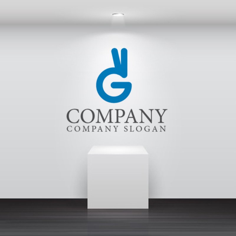 画像2: G・V・指・手・アルファベットロゴ・マークデザイン1105 (2)