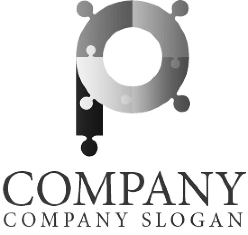 画像4: P・パズル・輪・協力・アルファベットロゴ・マークデザイン1123 (4)