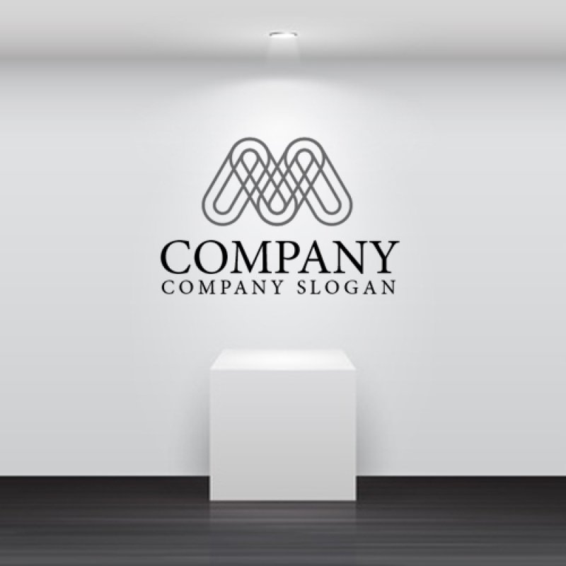 画像2: M・線・重なり・山・アルファベットロゴ・マークデザイン1213 (2)