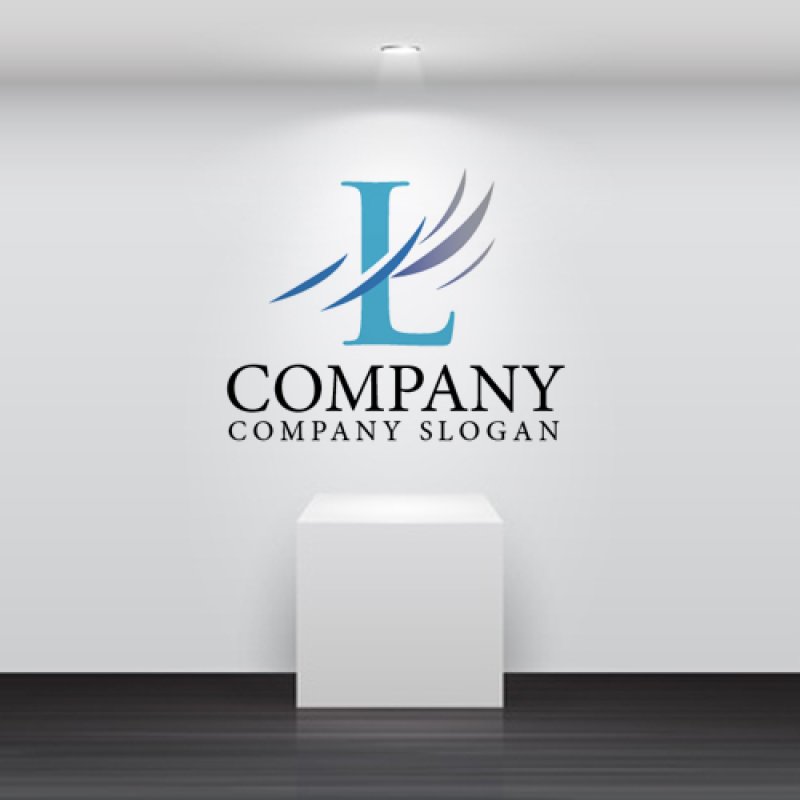 画像2: L・風・流れ・上昇・アルファベットロゴ・マークデザイン1257 (2)