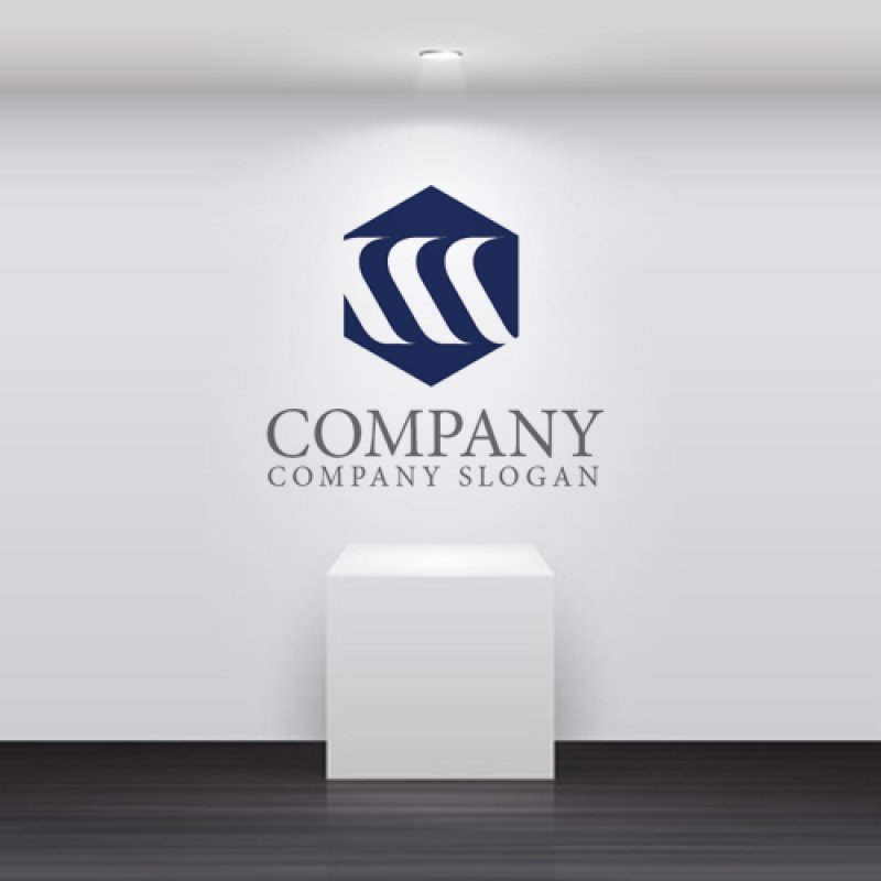 画像2: m・川・連続・六角形・ロゴ・マークデザイン1306 (2)