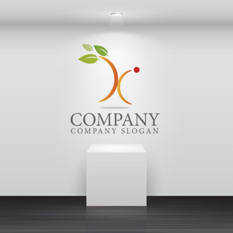 画像2: K・X・葉・曲線・グラデーション・アルファベットロゴ・マークデザイン1333 (2)