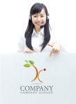 画像3: K・X・葉・曲線・グラデーション・アルファベットロゴ・マークデザイン1333 (3)