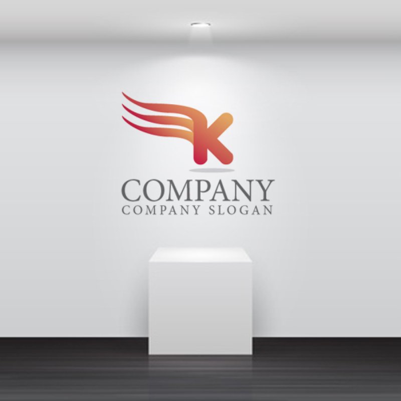 画像2: K・炎・流れ・グラデーション・アルファベットロゴ・マークデザイン1338 (2)