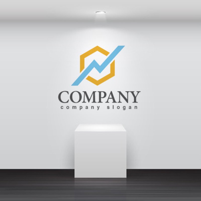 画像2: N・六角形・折れ線・上昇・アルファベット・ロゴ・マークデザイン1371 (2)