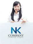 画像3: N・K・合体・協力・ロゴ・マークデザイン1388 (3)
