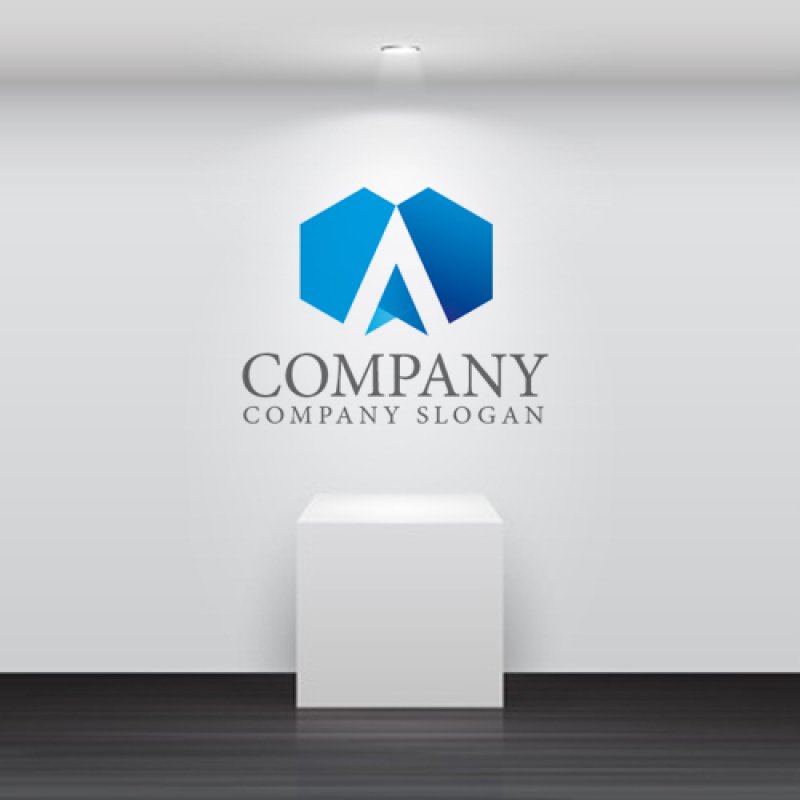 画像2: A・6角形・上昇・グラデーション・ロゴ・マークデザイン1511 (2)