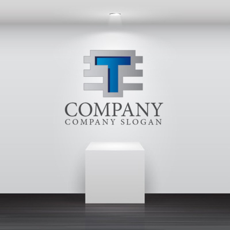 画像2: T・壁・線・グラデーション・ロゴ・マークデザイン1533 (2)