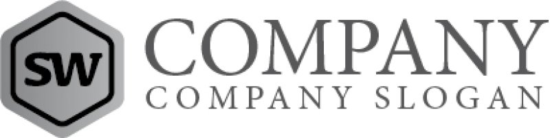 画像5: S・W・六角形・シルバー・アルファベット・ロゴ・マークデザイン1555 (5)