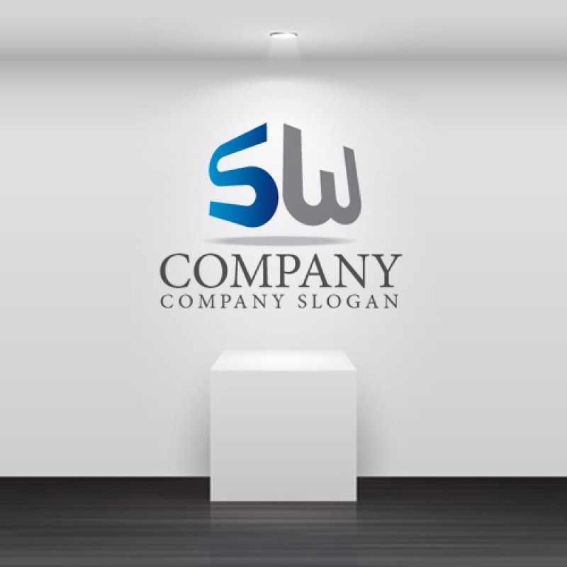 画像2: S・W・立体・グラデーション・ロゴ・マークデザイン1558 (2)