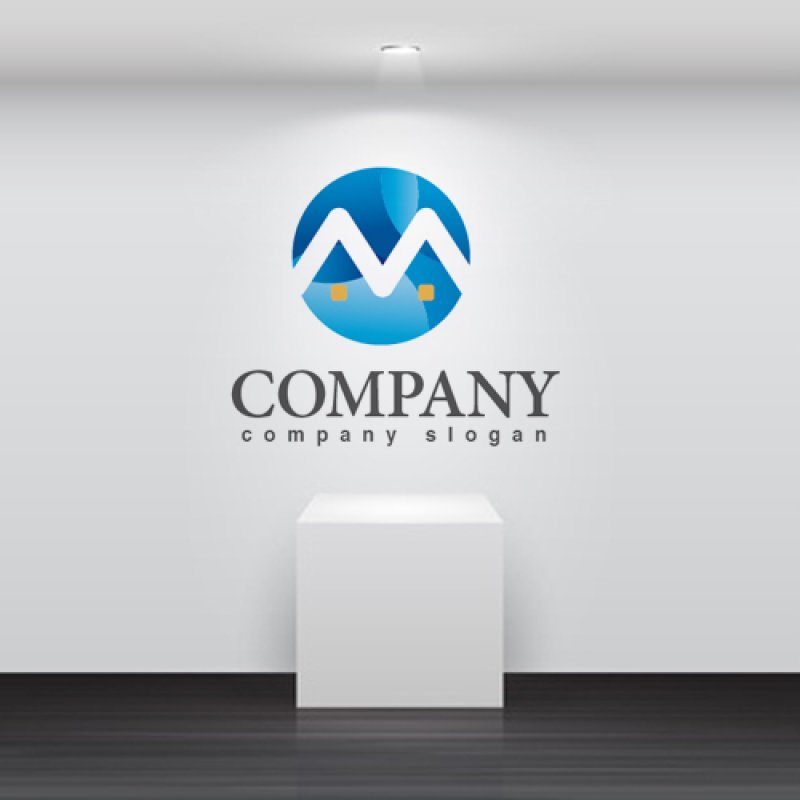 画像2: M・家・三角・屋根・アルファベット・ロゴ・マークデザイン1595 (2)