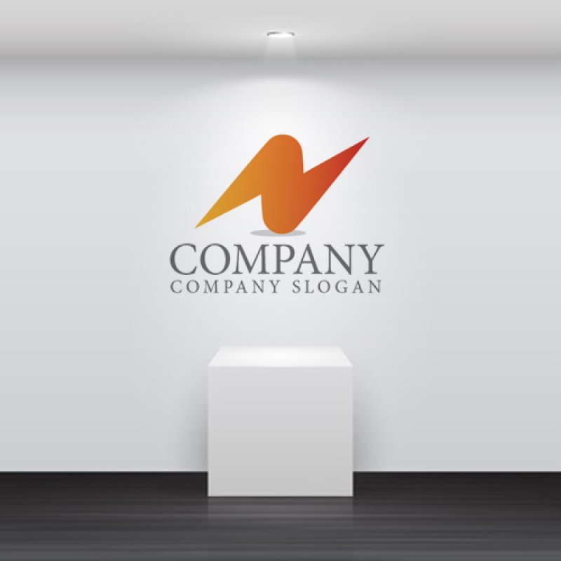 画像2: N・上昇・稲妻・グラデーション・アルファベットロゴ・マークデザイン1622 (2)