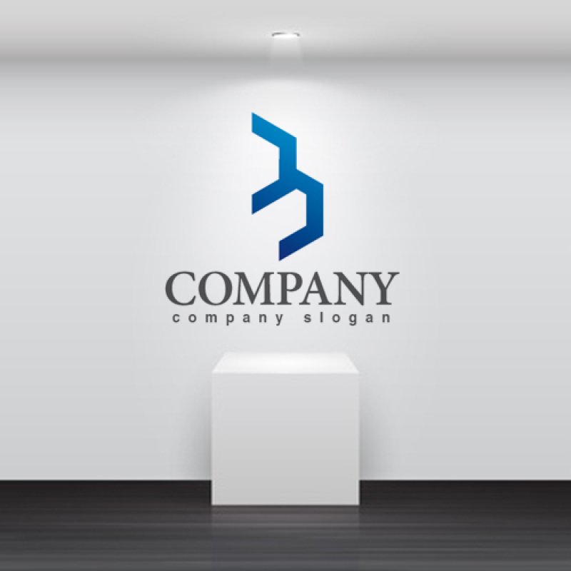 画像2: B・線・階段・上昇・アルファベット・グラデーション・ロゴ・マークデザイン1755 (2)