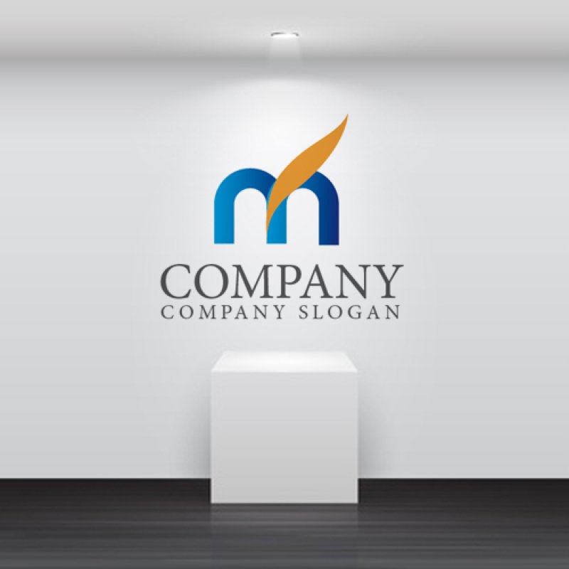 画像2: M・羽・葉・上昇・アルファベット・グラデーション・ロゴ・マークデザイン1804 (2)