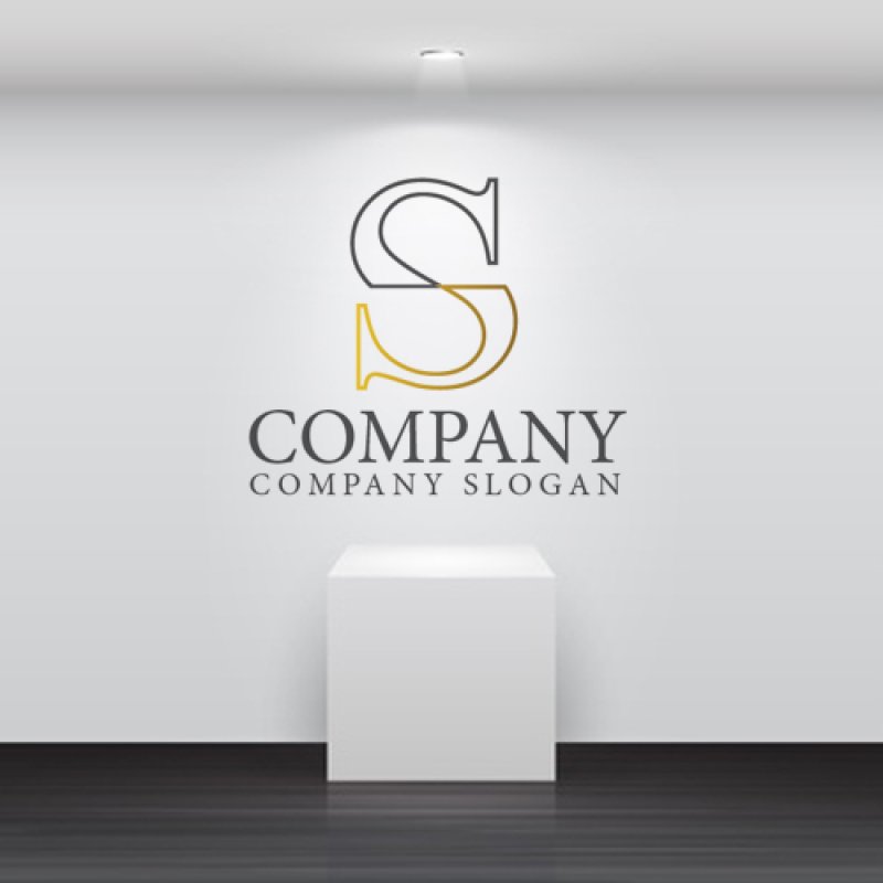 画像2: S・シルバー・ゴルード・アルファベット・ロゴ・マークデザイン1825 (2)