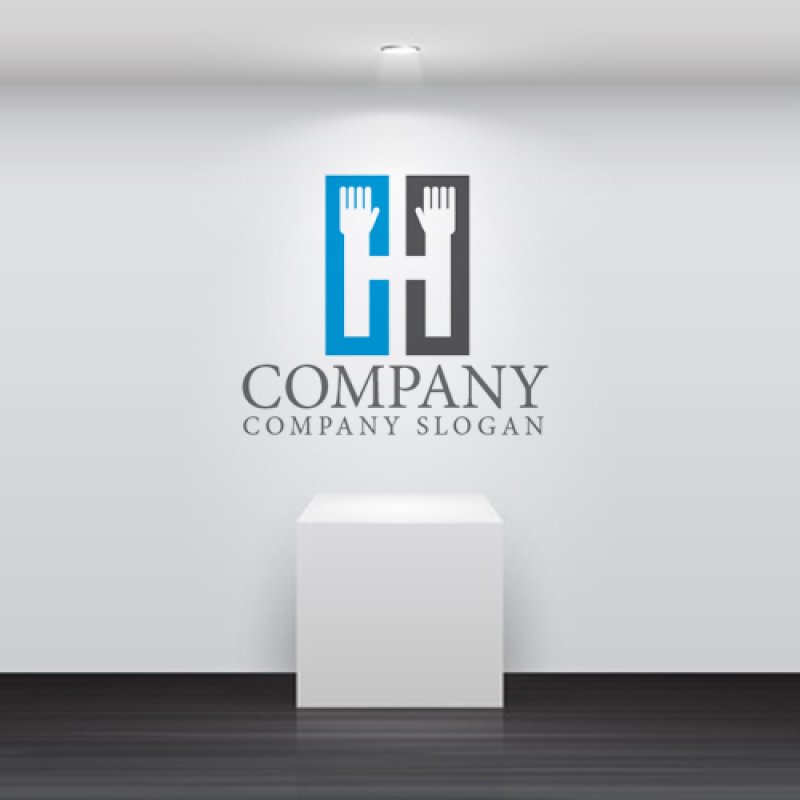 画像2: H・手・アルファベット・ロゴ・マークデザイン1868 (2)