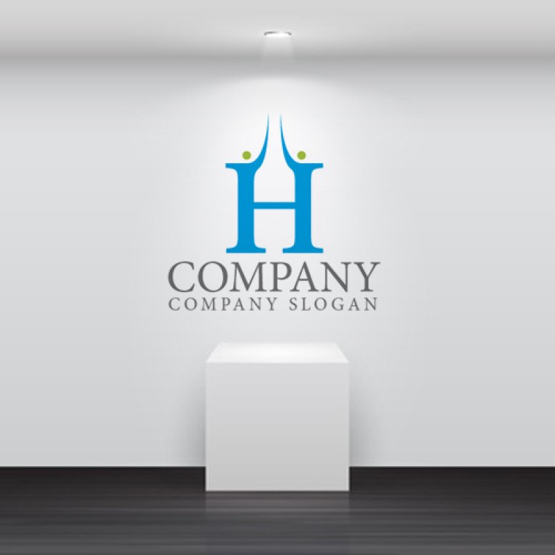 画像2: H・人・ハイタッチ・アルファベット・ロゴ・マークデザイン1869 (2)