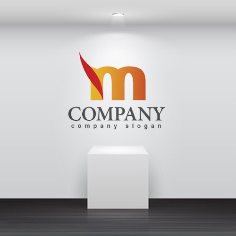 画像2: m・曲線・羽・アルファベット・ロゴ・マークデザイン2033 (2)