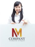 画像3: M・V・帯・線・アルファベット・ロゴ・マークデザイン2038 (3)
