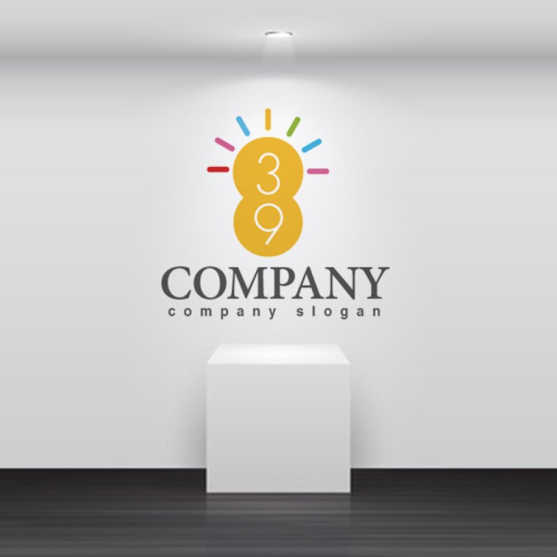 画像2: 3・9・電球・光・数字・ロゴ・マークデザイン2062 (2)