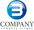 画像1: B・輪・アルファベット・グラデーション・ロゴ・マークデザイン2068 (1)