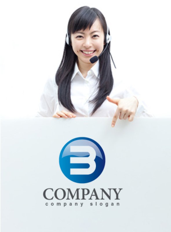 画像3: B・輪・アルファベット・グラデーション・ロゴ・マークデザイン2068 (3)