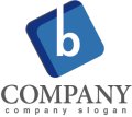 b・四角・印・アルファベット・ロゴ・マークデザイン2071