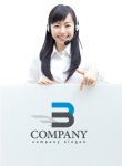 画像3: B・二段・影・アルファベット・ロゴ・マークデザイン2073 (3)