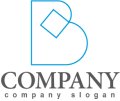 B・線・四角・アルファベット・ロゴ・マークデザイン2074