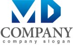 画像1: M・D・アルファベット・グラデーション・ロゴ・マークデザイン2077 (1)