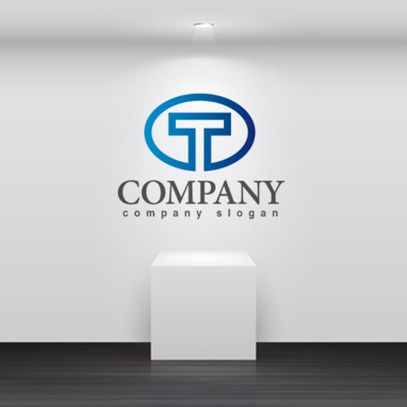 画像2: T・楕円・線・輪・アルファベット・グラデーション・ロゴ・マークデザイン2117 (2)