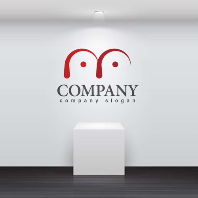 画像2: M・曲線・目・顔・アルファベット・ロゴ・マークデザイン2175 (2)