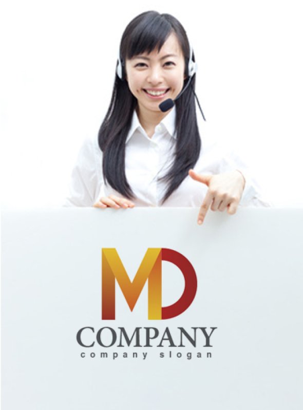 画像3: M・D・シンプル・グラデーション・アルファベット・ロゴ・マークデザイン2227 (3)