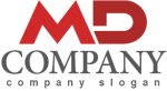 画像1: M・D・グラデーション・シンプル・アルファベット・ロゴ・マークデザイン2232 (1)