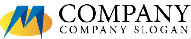 画像5: M・楕円・折り紙・アルファベット・グラデーション・ロゴ・マークデザイン2357 (5)