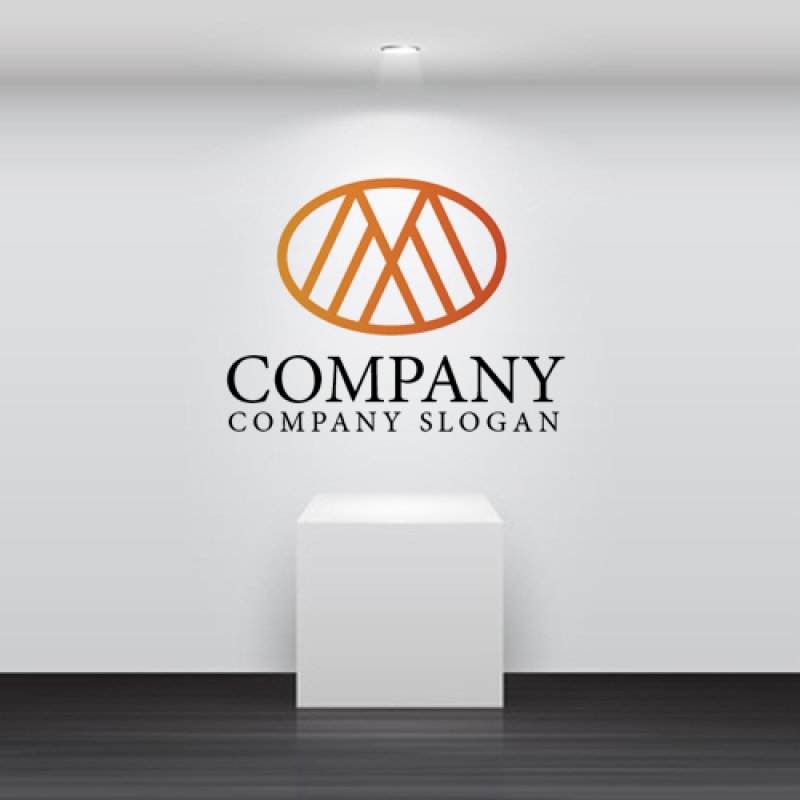 画像2: M・楕円・輪・線・グラデーション・アルファベット・ロゴ・マークデザイン2358 (2)