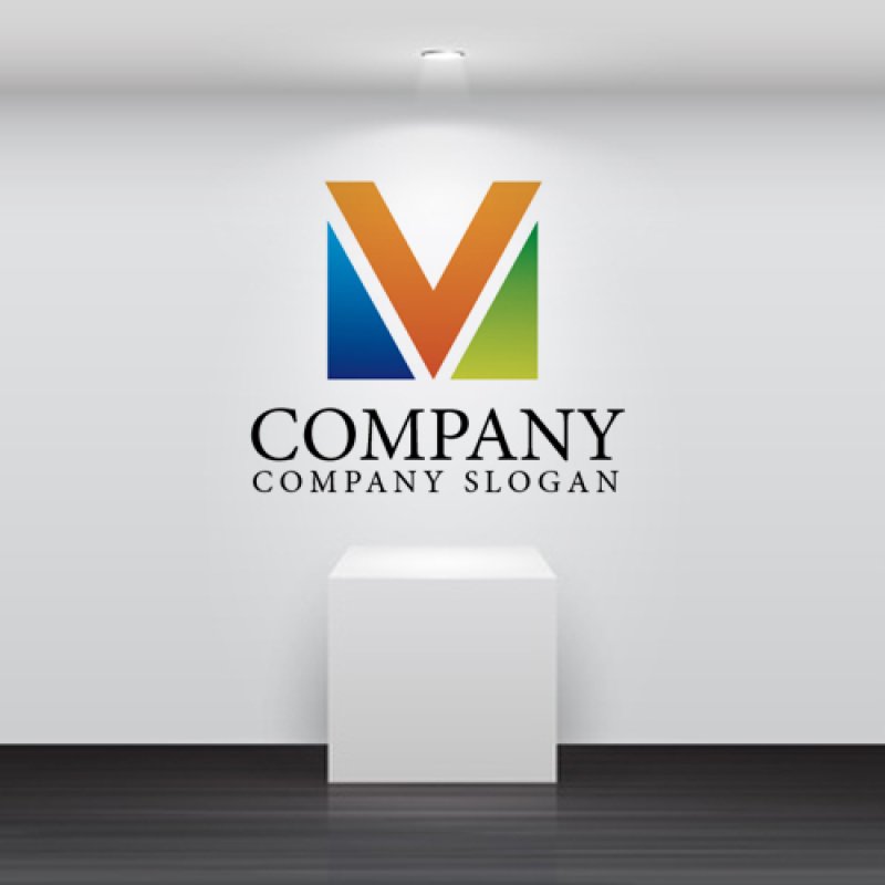 画像2: M・三角・V・アルファベット・グラデーション・ロゴ・マークデザイン2365 (2)