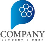 画像1: P・吹き出し・輪・風船・アルファベット・グラデーション・ロゴ・マークデザイン2355 (1)
