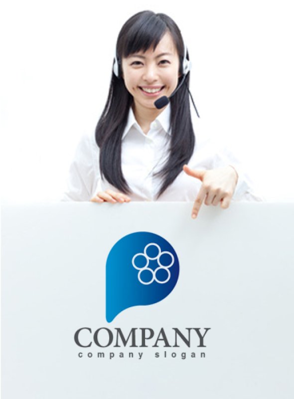 画像3: P・吹き出し・輪・風船・アルファベット・グラデーション・ロゴ・マークデザイン2355 (3)