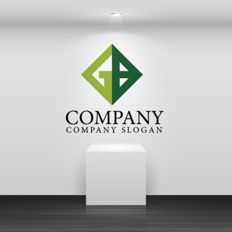 画像2: G・B・ひし形・三角・アルファベット・ロゴ・マークデザイン2414 (2)