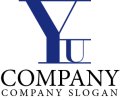 Y・U・シンプル・線・アルファベット・ロゴ・マークデザイン2459