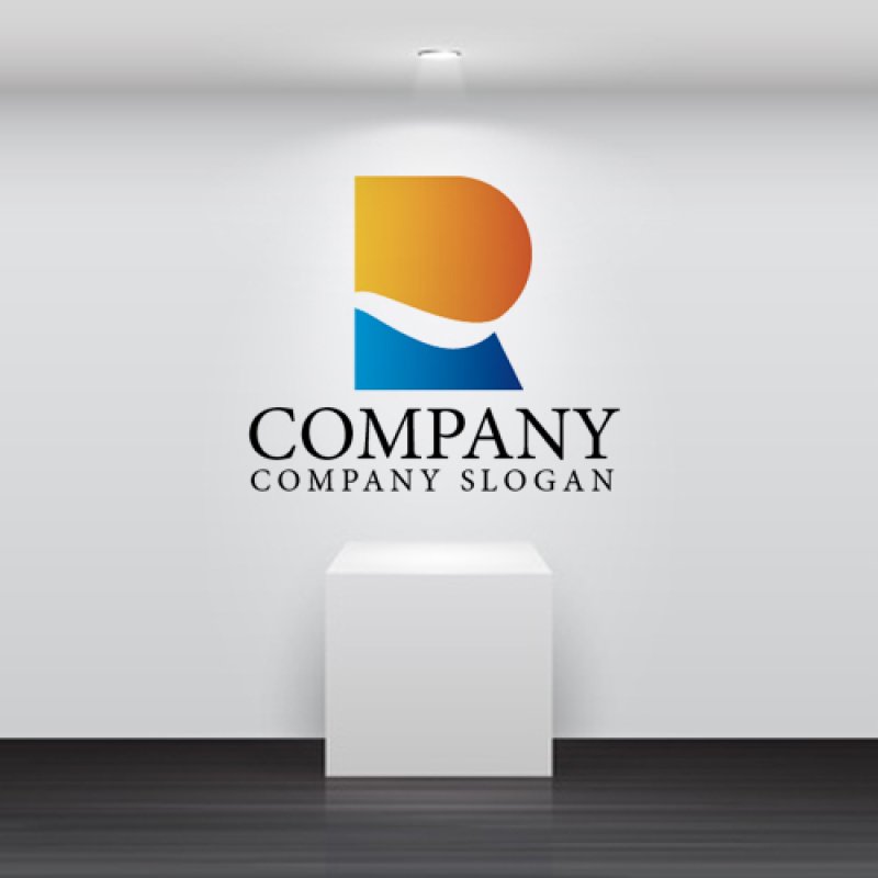 画像2: R・波・曲線・太陽・アルファベット・グラデーション・ロゴ・マークデザイン2490 (2)